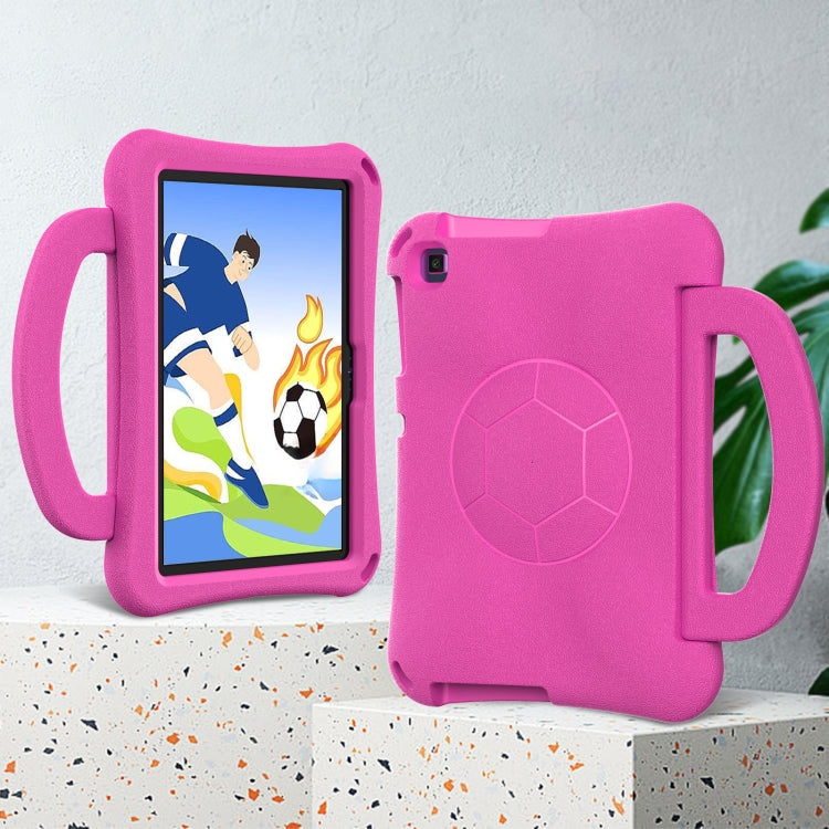 For Huawei MatePad SE 10.1 2022 Handle Football Shaped EVA Shockproof Tablet Case(Rose Red)
