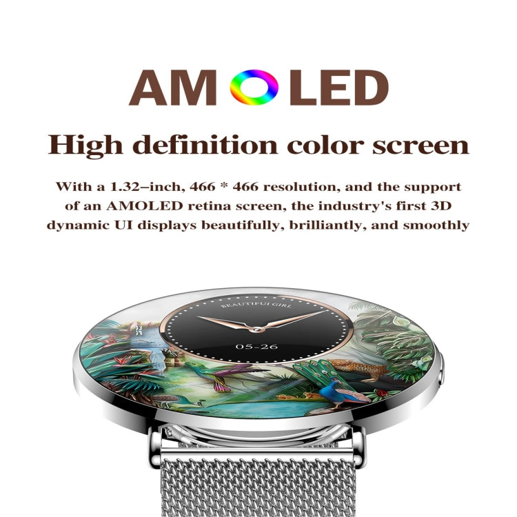 KM88 1.32 inch Color Screen Smart Watch, Support Bluetooth Call / Wellness Tracking(Gold)