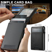 For iPhone 16 Plus Suteni H19 Oil Wax 2-in-1 MagSafe Removable Card Box Back Phone Case(Black)