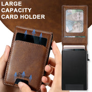 For iPhone 16 Plus Suteni H19 Oil Wax 2-in-1 MagSafe Removable Card Box Back Phone Case(Brown)