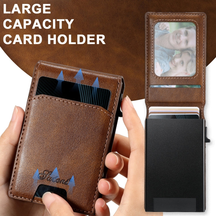 For iPhone 16 Plus Suteni H19 Oil Wax 2-in-1 MagSafe Removable Card Box Back Phone Case(Brown)