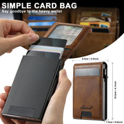 For iPhone 16 Plus Suteni H19 Oil Wax 2-in-1 MagSafe Removable Card Box Back Phone Case(Brown)