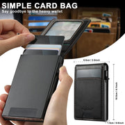 For iPhone 16e Suteni H19 Oil Wax 2-in-1 MagSafe Removable Card Box Back Phone Case(Black)