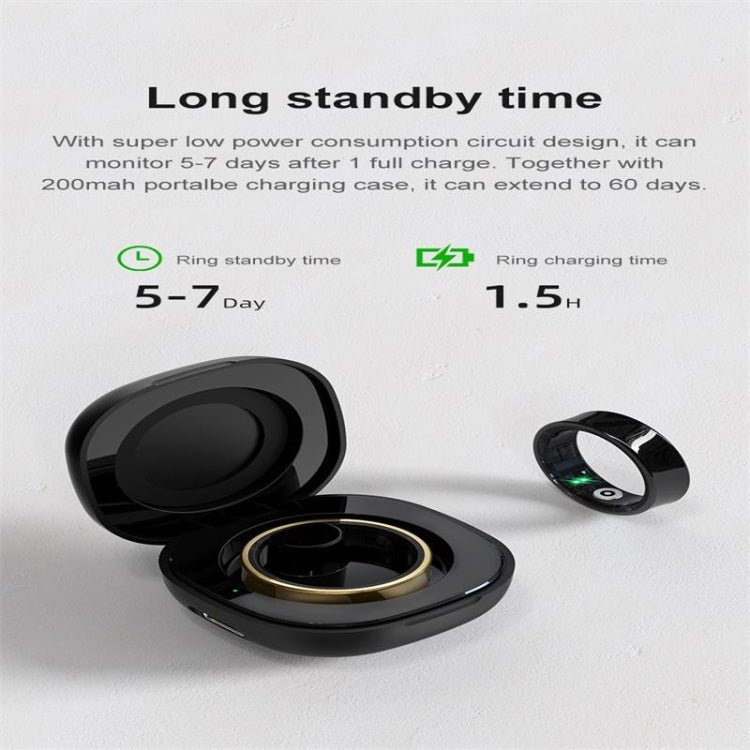 R09 SIZE 9 Smart Ring, Support Heart Rate / Blood Oxygen / Sleep Monitoring / Multiple Sports Modes(Black)