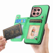 For OnePlus Nord CE4 / Ace 3V Retro MagSafe Zipper Wallet Card Bag Back Phone Case(Green)