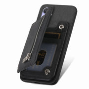 For OnePlus Ace 3 5G / 12R 5G Retro MagSafe Zipper Wallet Card Bag Back Phone Case(Black)