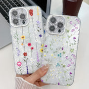 For iPhone 16e Electroplating Flower Texture TPU Phone Case(Flowers SH4)