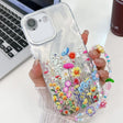 For iPhone 16e Electroplating Flower Texture Wristband TPU Phone Case(Flowers SH4) - iPhone 16e Cases by PMC TechLife | Online Shopping South Africa | PMC TechLife | Buy Now Pay Later Mobicred