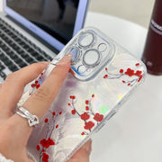 For iPhone 16e Electroplating Flower Texture Wristband TPU Phone Case(Flowers SH4)