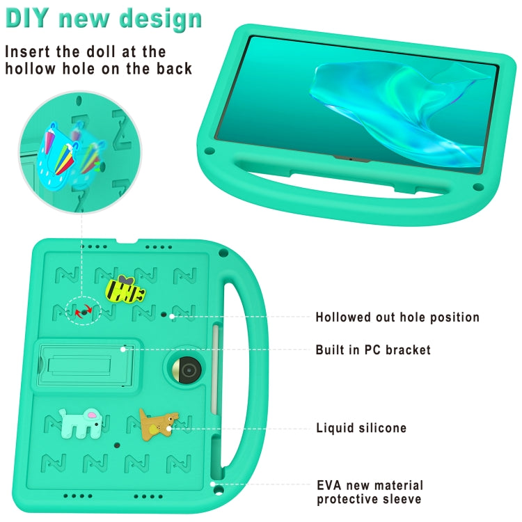 For Honor Pad 9 12.1 Cartoon Sparrow EVA Shockproof Tablet Case(Glacier Green)