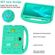 For Honor Pad 9 12.1 Cartoon Sparrow EVA Shockproof Tablet Case(Glacier Green)