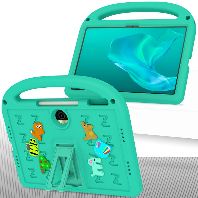 For Honor Pad 9 12.1 Cartoon Sparrow EVA Shockproof Tablet Case(Glacier Green)
