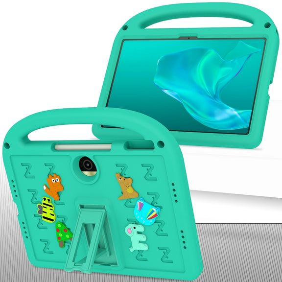 For Honor Pad 9 12.1 Cartoon Sparrow EVA Shockproof Tablet Case(Glacier Green)