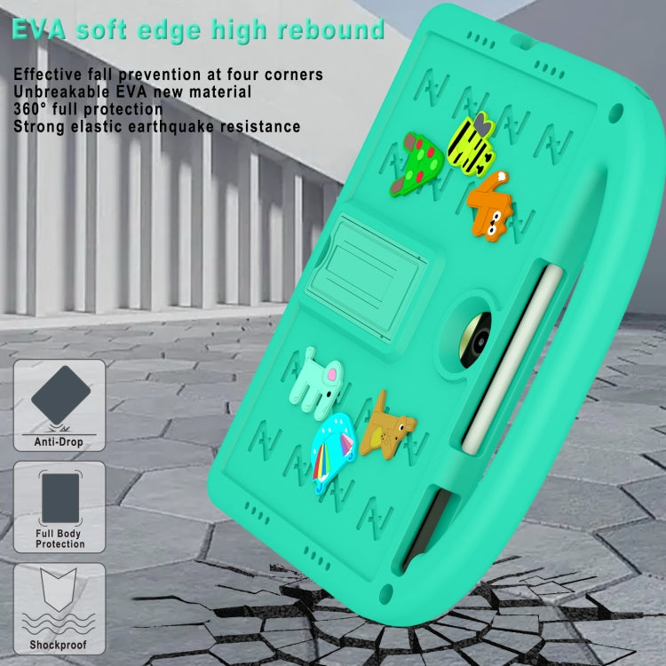 For Honor Pad 9 12.1 Cartoon Sparrow EVA Shockproof Tablet Case(Glacier Green)
