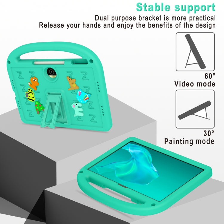 For Honor Pad 9 12.1 Cartoon Sparrow EVA Shockproof Tablet Case(Glacier Green)