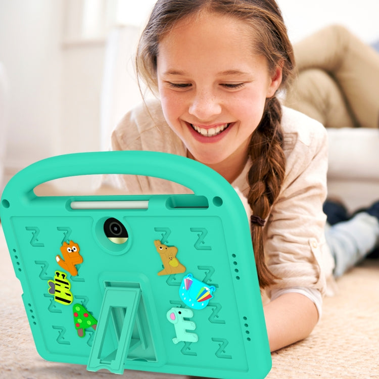For Honor Pad 9 12.1 Cartoon Sparrow EVA Shockproof Tablet Case(Glacier Green)