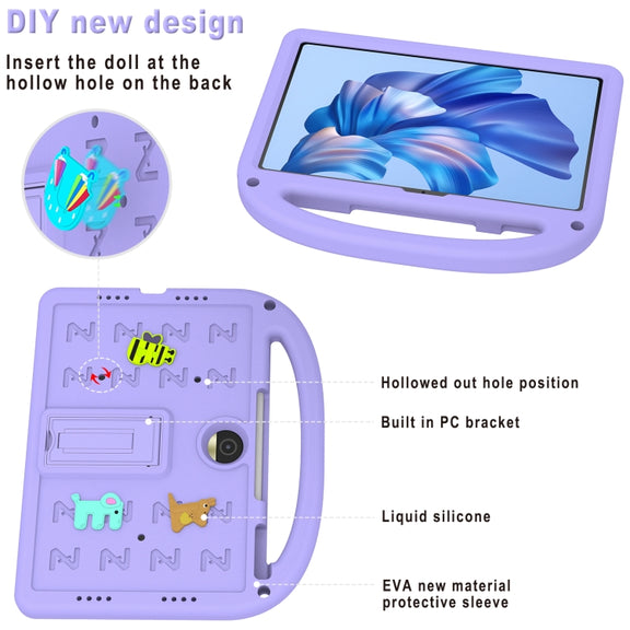 For Honor Pad 9 12.1 Cartoon Sparrow EVA Shockproof Tablet Case(Taro Purple)
