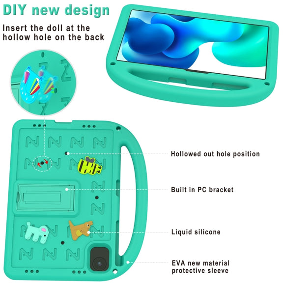 For Honor Pad X8a / X9 2024 Cartoon Sparrow EVA Shockproof Tablet Case(Glacier Green)