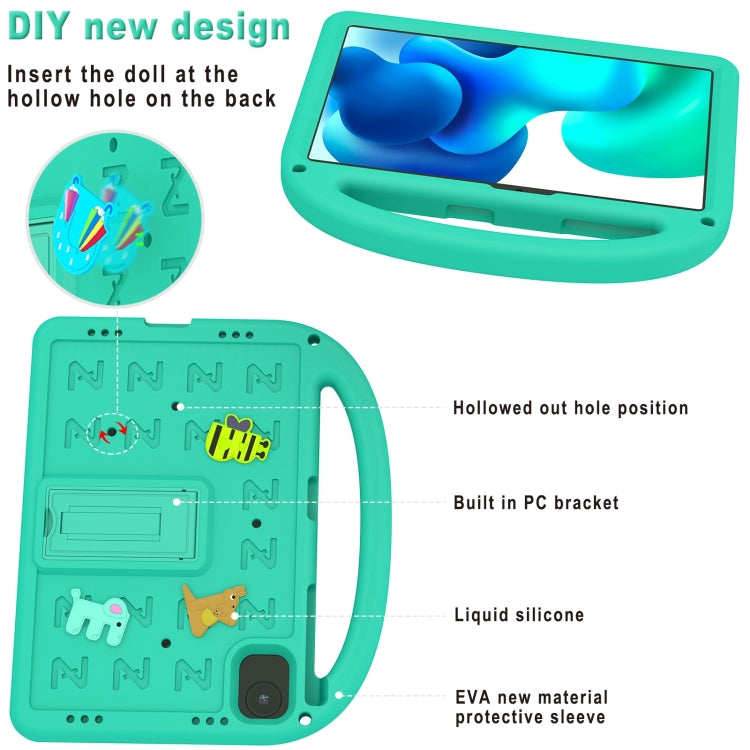For Honor Pad X8a / X9 2024 Cartoon Sparrow EVA Shockproof Tablet Case(Glacier Green)