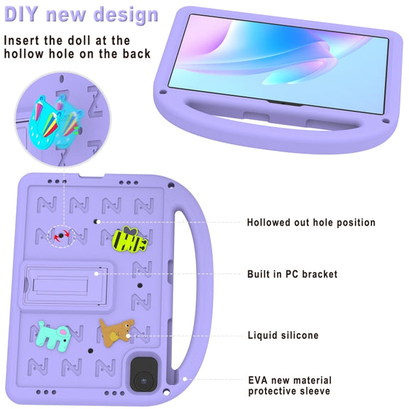 For Honor Pad X8a / X9 2024 Cartoon Sparrow EVA Shockproof Tablet Case(Taro Purple)