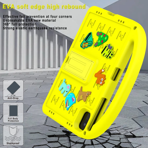 For Honor Pad X8a / X9 2024 Cartoon Sparrow EVA Shockproof Tablet Case(Yellow)