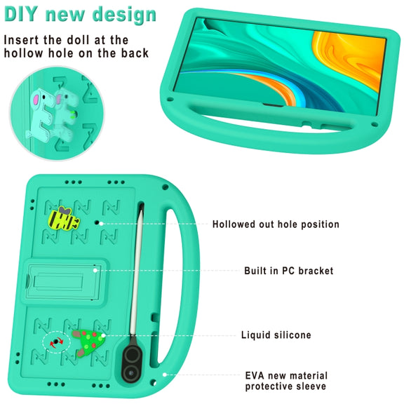 For Honor Pad X9 11.5  Cartoon Sparrow EVA Shockproof Tablet Case(Glacier Green)
