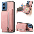 For Motorola Moto G55 Retro MagSafe Zipper Wallet Card Bag Back Phone Case(Pink) - Motorola Cases by PMC TechLife | Online Shopping South Africa | PMC TechLife | Buy Now Pay Later Mobicred