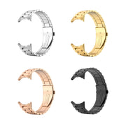 For Google Pixel Watch 3 45mm Three Beads Stainless Steel Folding Buckle Integrated Watch Band(Gold)
