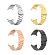 For Google Pixel Watch 3 45mm Three Beads Stainless Steel Folding Buckle Integrated Watch Band(Gold)