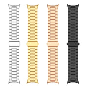 For Google Pixel Watch 3 45mm Three Beads Stainless Steel Folding Buckle Integrated Watch Band(Gold)