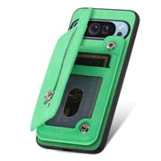 For Google Pixel 8a Retro MagSafe Zipper Wallet Card Bag Back Phone Case(Green)