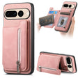 For Google Pixel 7 Pro Retro MagSafe Zipper Wallet Card Bag Back Phone Case(Pink) - Google Cases by PMC TechLife | Online Shopping South Africa | PMC TechLife | Buy Now Pay Later Mobicred