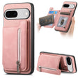 For Google Pixel 7 Retro MagSafe Zipper Wallet Card Bag Back Phone Case(Pink) - Google Cases by PMC TechLife | Online Shopping South Africa | PMC TechLife | Buy Now Pay Later Mobicred