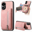 For Huawei nova 12 / 13 Retro MagSafe Zipper Wallet Card Bag Back Phone Case(Pink) - Huawei Cases by PMC TechLife | Online Shopping South Africa | PMC TechLife | Buy Now Pay Later Mobicred