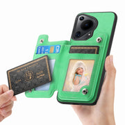 For Huawei nova 13 Pro Retro MagSafe Zipper Wallet Card Bag Back Phone Case(Green)