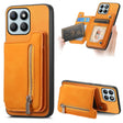 For Honor X8b Retro MagSafe Zipper Wallet Card Bag Back Phone Case(Yellow) - Honor Cases by PMC TechLife | Online Shopping South Africa | PMC TechLife | Buy Now Pay Later Mobicred