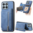 For Honor X8b Retro MagSafe Zipper Wallet Card Bag Back Phone Case(Blue) - Honor Cases by PMC TechLife | Online Shopping South Africa | PMC TechLife | Buy Now Pay Later Mobicred
