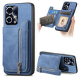 For Honor 90 GT 5G Retro MagSafe Zipper Wallet Card Bag Back Phone Case(Blue) - Honor Cases by PMC TechLife | Online Shopping South Africa | PMC TechLife | Buy Now Pay Later Mobicred
