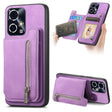 For Honor 90 GT 5G Retro MagSafe Zipper Wallet Card Bag Back Phone Case(Purple) - Honor Cases by PMC TechLife | Online Shopping South Africa | PMC TechLife | Buy Now Pay Later Mobicred