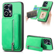 For Honor 90 GT 5G Retro MagSafe Zipper Wallet Card Bag Back Phone Case(Green) - Honor Cases by PMC TechLife | Online Shopping South Africa | PMC TechLife | Buy Now Pay Later Mobicred