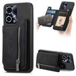 For Honor 90 GT 5G Retro MagSafe Zipper Wallet Card Bag Back Phone Case(Black) - Honor Cases by PMC TechLife | Online Shopping South Africa | PMC TechLife | Buy Now Pay Later Mobicred