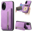 For Honor 100 Pro Retro MagSafe Zipper Wallet Card Bag Back Phone Case(Purple) - Honor Cases by PMC TechLife | Online Shopping South Africa | PMC TechLife | Buy Now Pay Later Mobicred