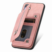 For Honor 100 Retro MagSafe Zipper Wallet Card Bag Back Phone Case(Pink)