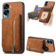 For Honor X50i Retro MagSafe Zipper Wallet Card Bag Back Phone Case(Brown) - Honor Cases by PMC TechLife | Online Shopping South Africa | PMC TechLife | Buy Now Pay Later Mobicred
