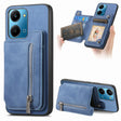 For Honor Play 7T / X7a Retro MagSafe Zipper Wallet Card Bag Back Phone Case(Blue) - free shipping - PMC TechLife - Order now!