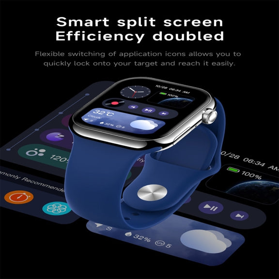 KL08 2.04 inch Color Screen Smart Watch Silicone Strap, Support Bluetooth Call(Blue)