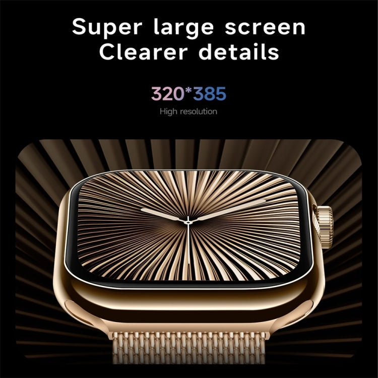 KL08 2.04 inch Color Screen Smart Watch Steel Strap, Support Bluetooth Call(Gold)