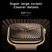KL08 2.04 inch Color Screen Smart Watch Steel Strap, Support Bluetooth Call(Gold)