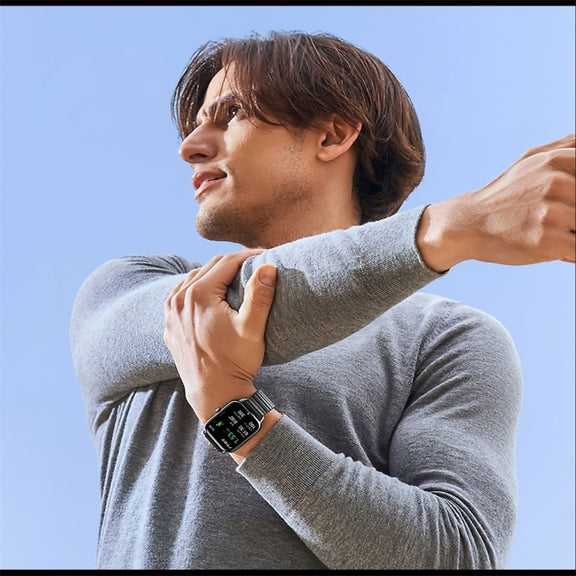 KL08 2.04 inch Color Screen Smart Watch Steel Strap, Support Bluetooth Call(Silver)
