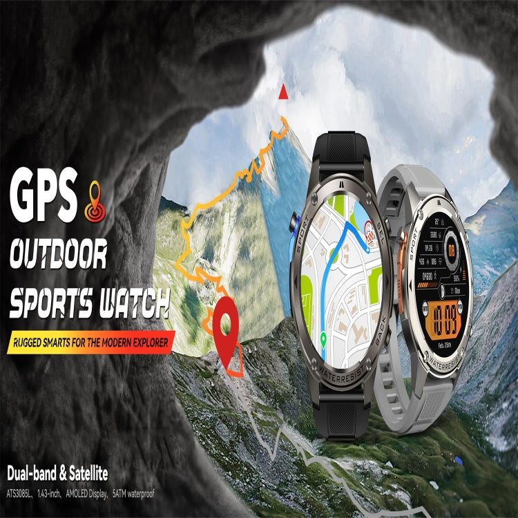 DM56 1.43 inch Color Screen Smart Watch, Support Bluetooth Call / Wellness Tracking(Black)